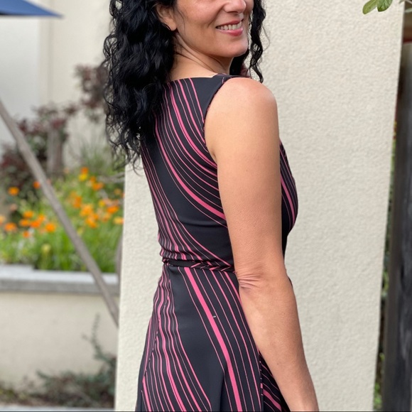 90’s Express Black & Pink Striped Dress - Picture 3 of 5